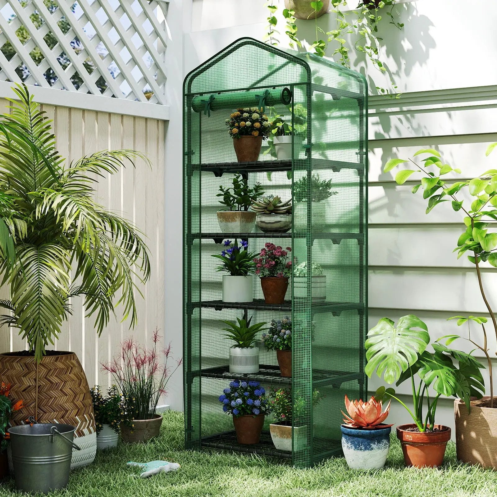 Mini Greenhouse Portable Plant Grow House with 5 Tier Shelves by DirectDeals