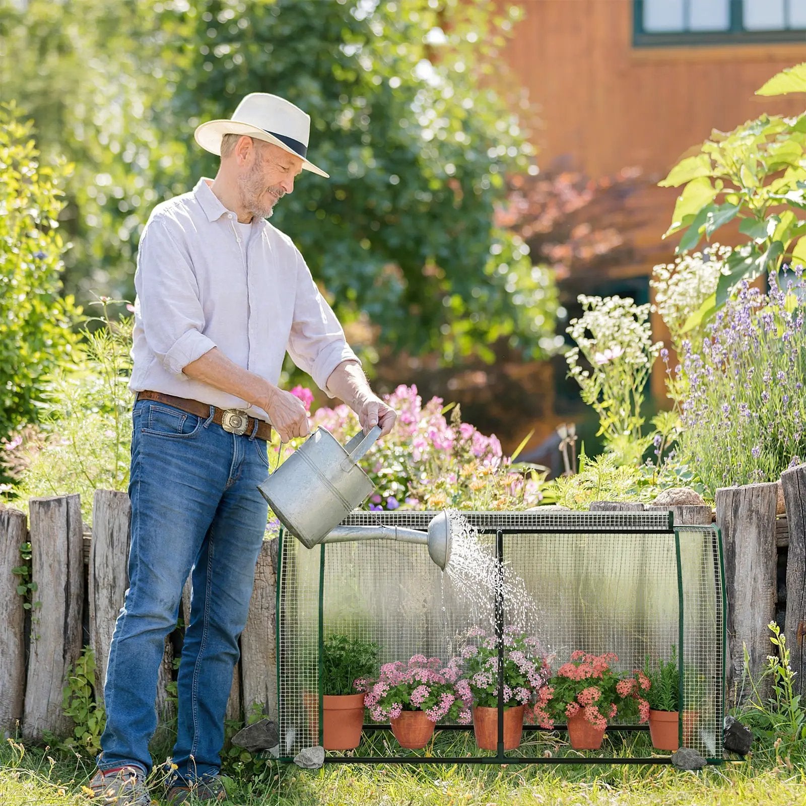 47.5 x 21.5 x 24 Inch Mini Greenhouse with Roll-up Zipper Door by DirectDeals