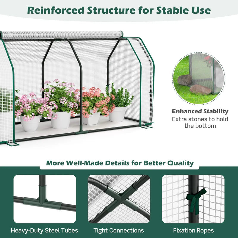 47.5 x 21.5 x 24 Inch Mini Greenhouse with Roll-up Zipper Door by DirectDeals
