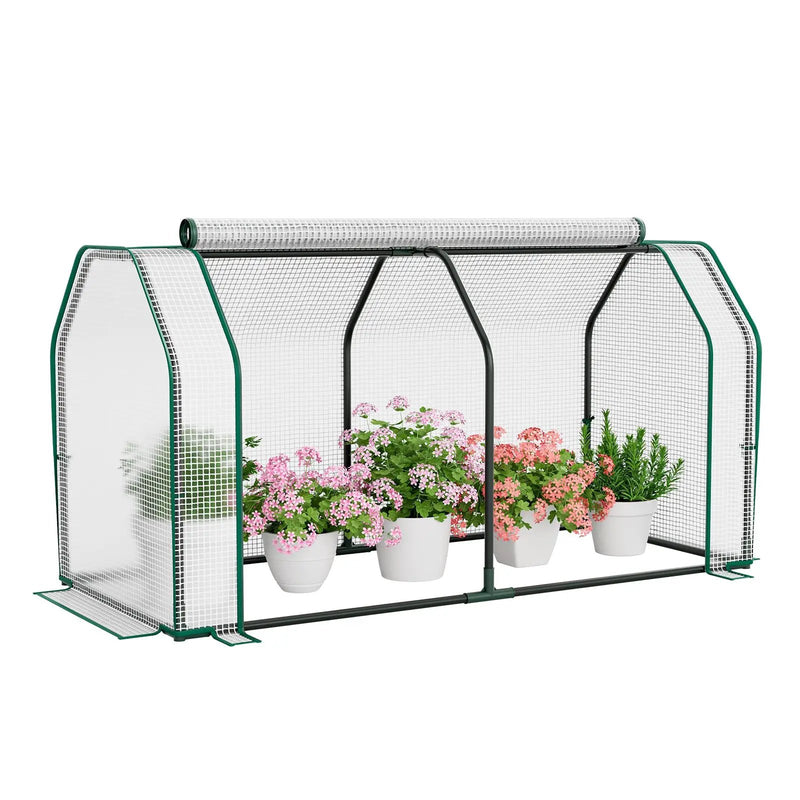 47.5 x 21.5 x 24 Inch Mini Greenhouse with Roll-up Zipper Door by DirectDeals