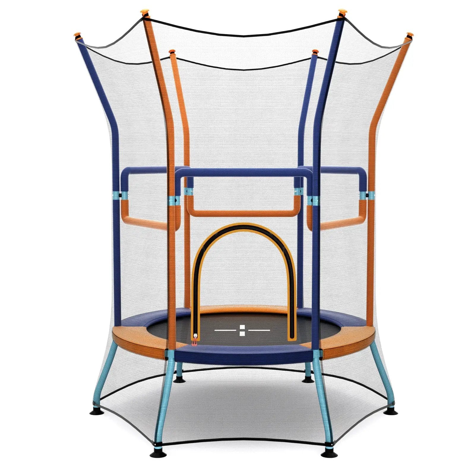 Mini Trampoline for Kids with Safety Enclosure Net and Foam Handles by DirectDeals