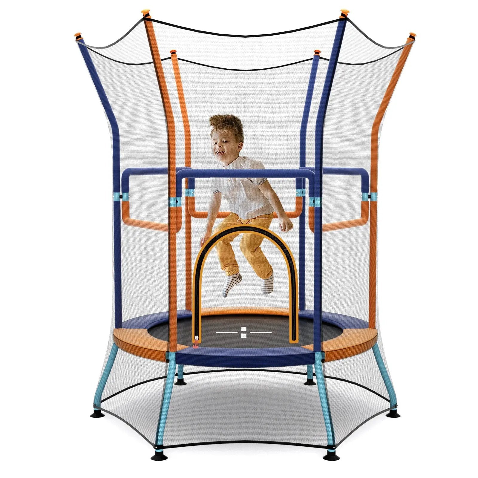 Mini Trampoline for Kids with Safety Enclosure Net and Foam Handles by DirectDeals