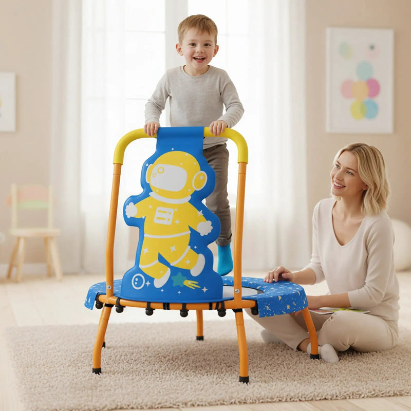 Mini Trampoline for Toddlers with Foam Padded Handle and Safety Padded Cover by DirectDeals