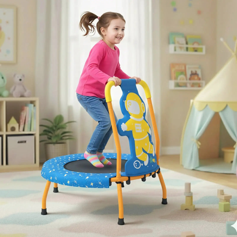 Mini Trampoline for Toddlers with Foam Padded Handle and Safety Padded Cover by DirectDeals