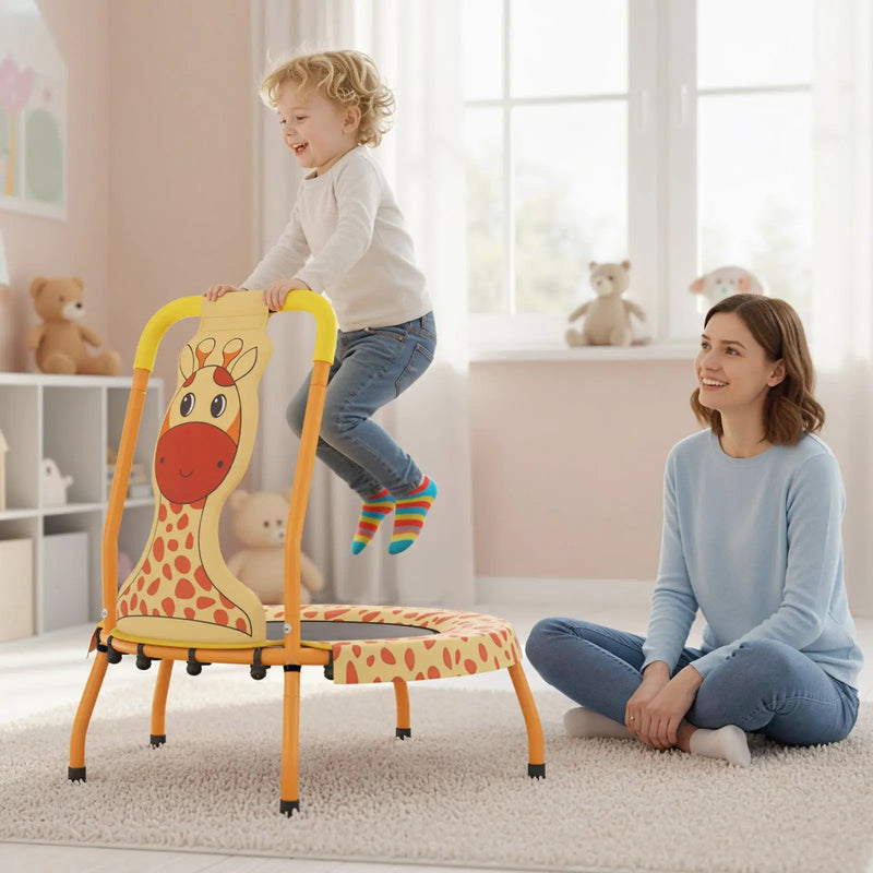 Mini Trampoline for Toddlers with Foam Padded Handle and Safety Padded Cover by DirectDeals