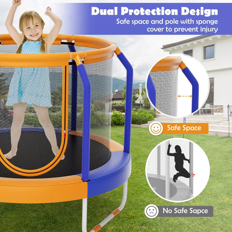 Mini Trampoline with Enclosure and Heavy-duty Metal Frame by DirectDeals
