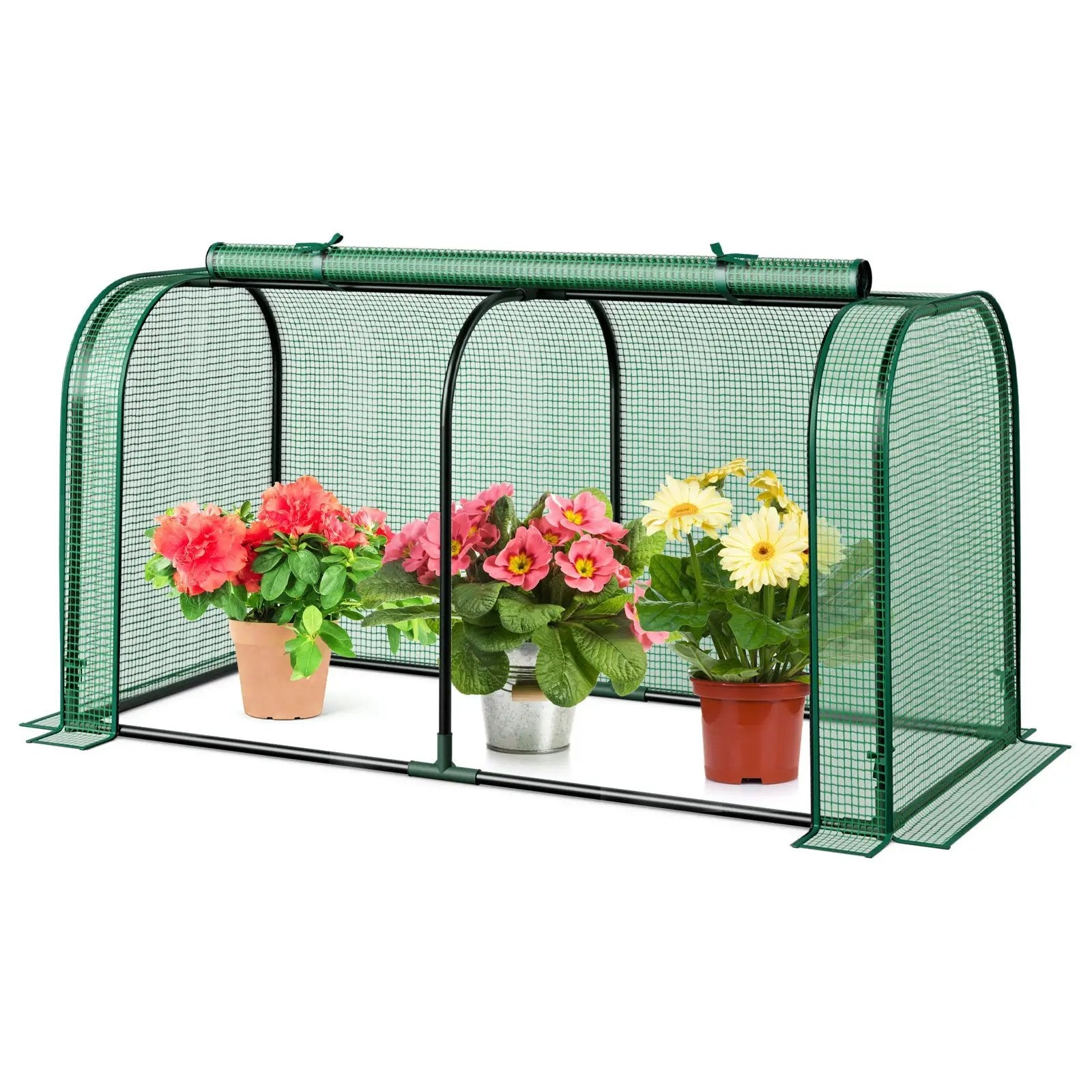 Mini Tunnel Greenhouse with Roll-up Zipper Door by DirectDeals