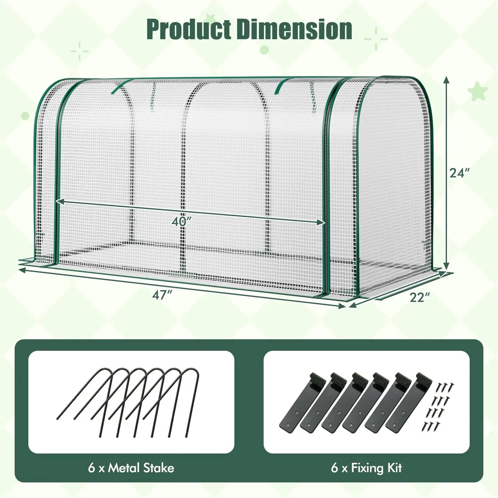 Mini Tunnel Greenhouse with Roll-up Zipper Door by DirectDeals
