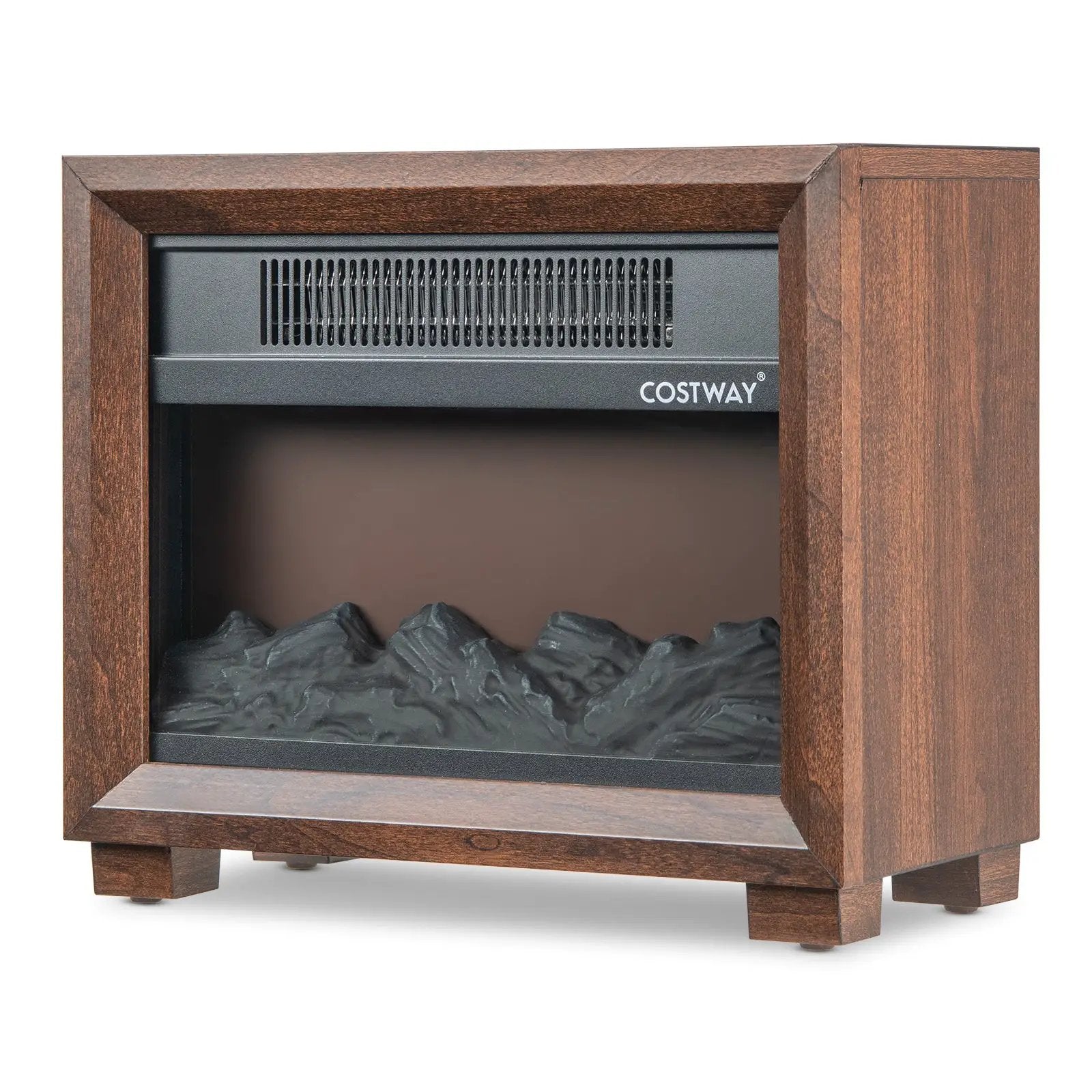Mini Wooden Space Tabletop Fireplace with Realistic Flame Effect by DirectDeals