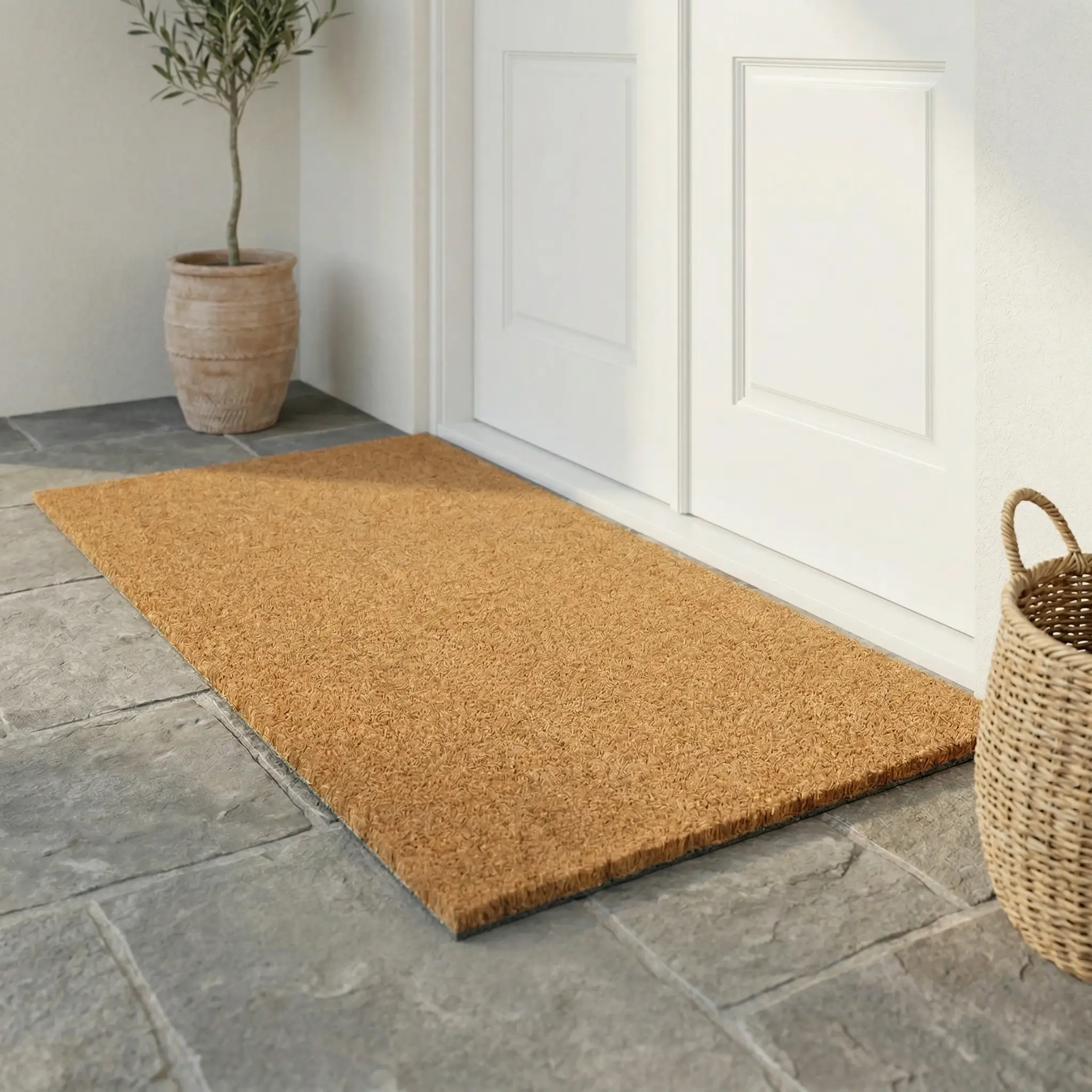 Minimalist Natural Coir Doormat by Fab Habitat