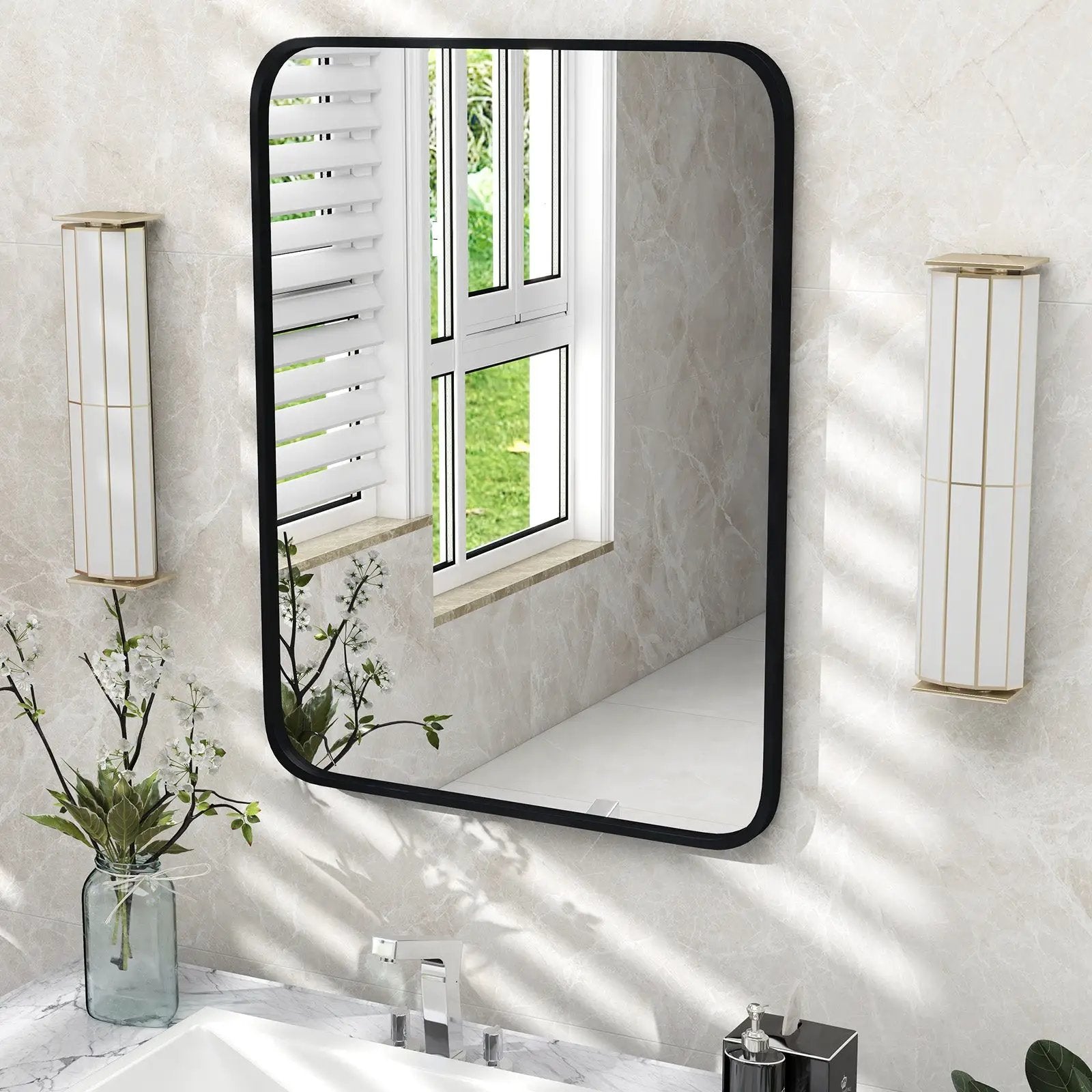 24 x 32 Inch Minimalist Wall Mounted Rectangle Mirror by DirectDeals