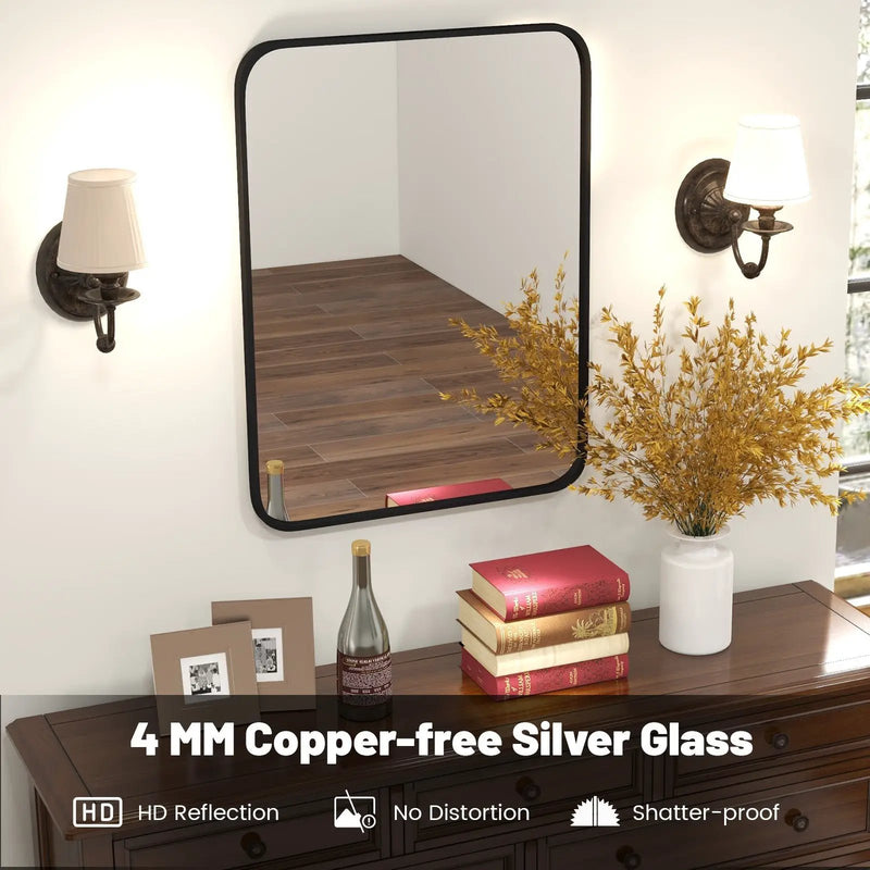 24 x 32 Inch Minimalist Wall Mounted Rectangle Mirror by DirectDeals
