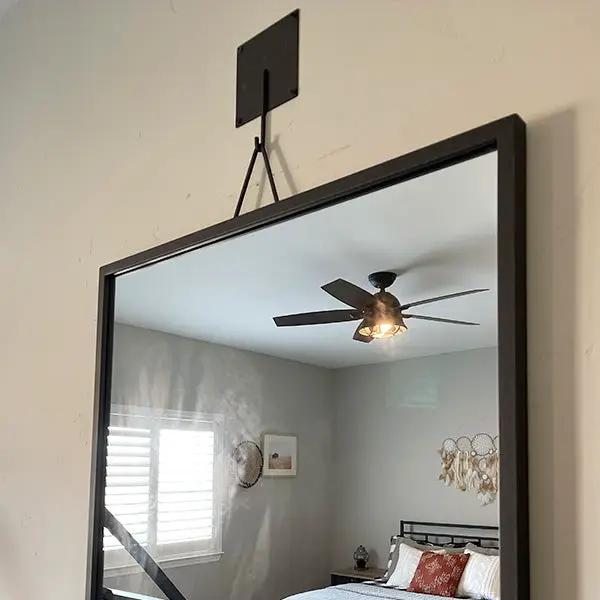 Architectural Black Iron Tripod Wall Mirror | Modern Statement Piece by Decor Steals