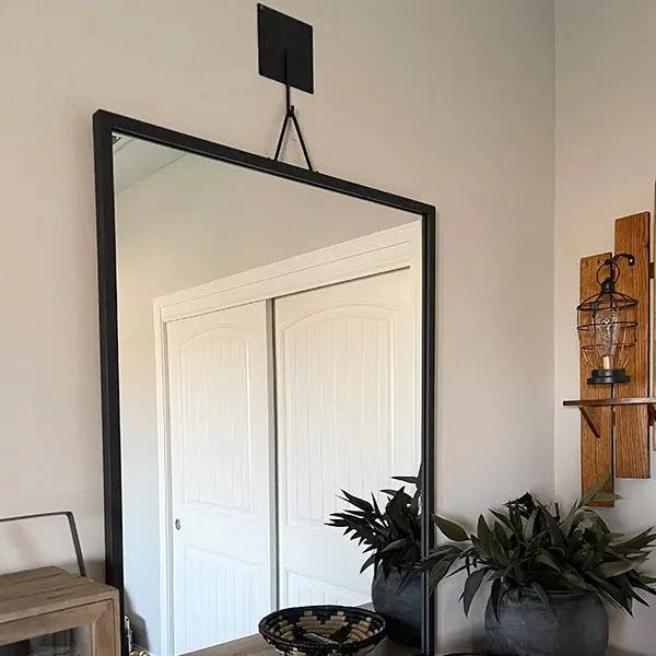 Architectural Black Iron Tripod Wall Mirror | Modern Statement Piece by Decor Steals