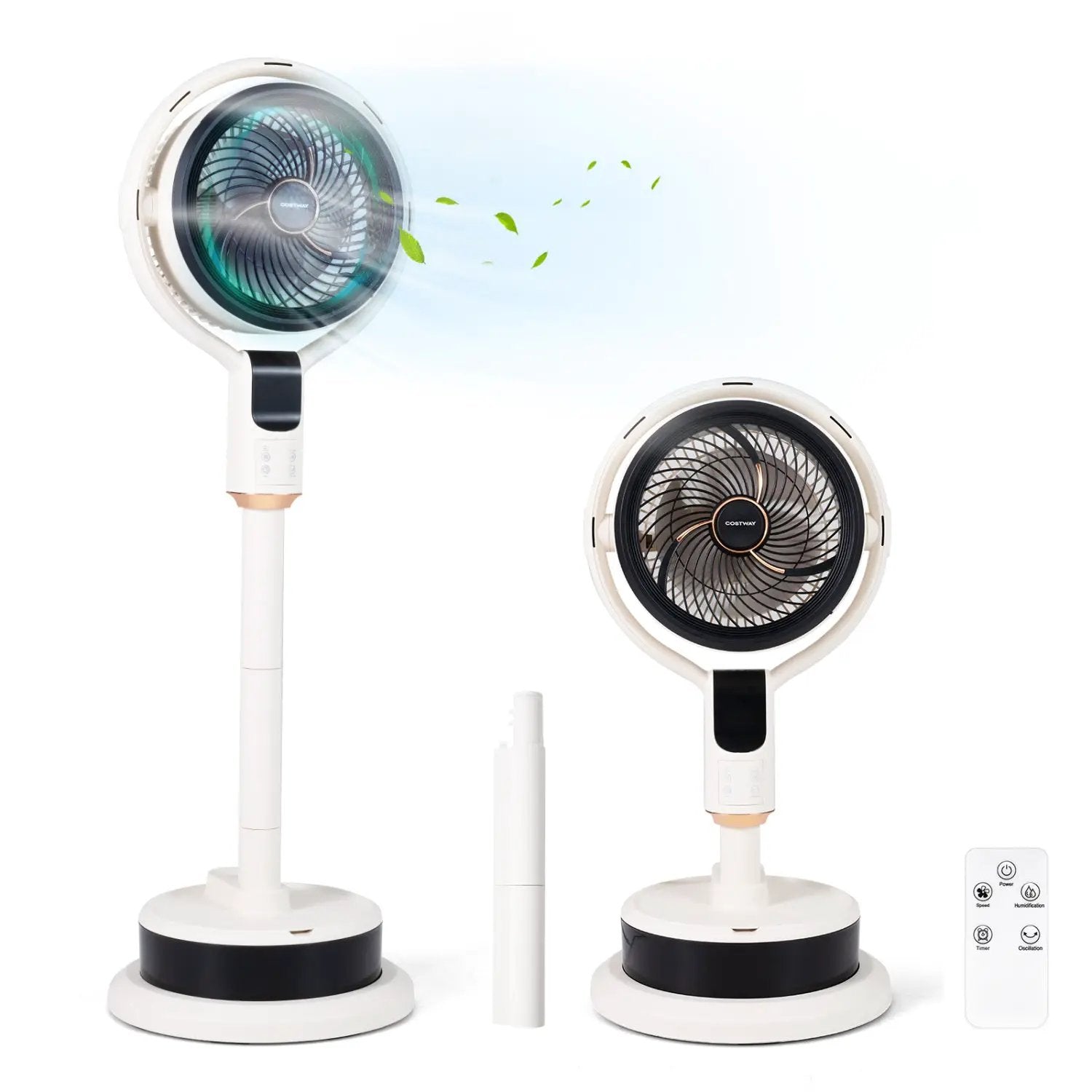Misting Pedestal Fan Air Circulator with 90° Auto Oscillation Floor Standing Fan with 8 Speeds by DirectDeals