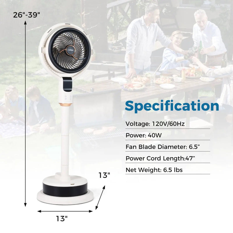 Misting Pedestal Fan Air Circulator with 90° Auto Oscillation Floor Standing Fan with 8 Speeds by DirectDeals