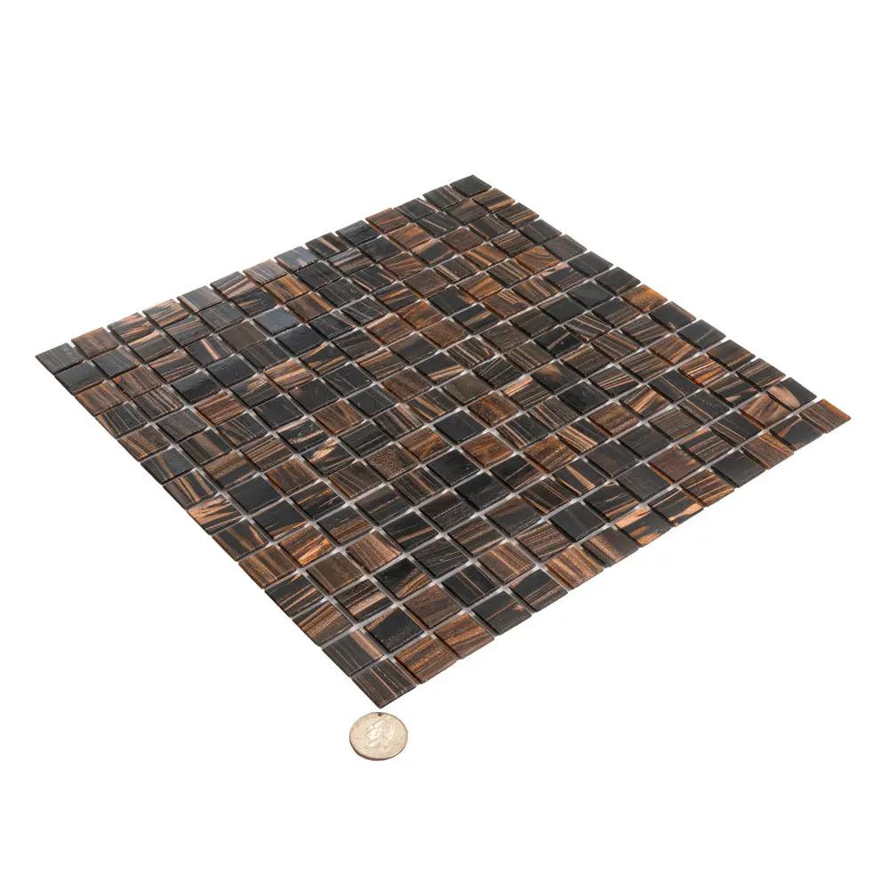 Dark Brown 12x12 Uniform Square Glossy Glass Mosaic Tile (20 pack, 20 sq ft/case) by Apollo Tile