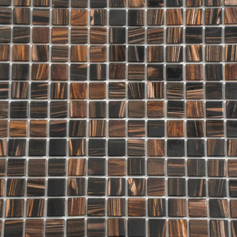 Dark Brown 12x12 Uniform Square Glossy Glass Mosaic Tile (20 pack, 20 sq ft/case) by Apollo Tile