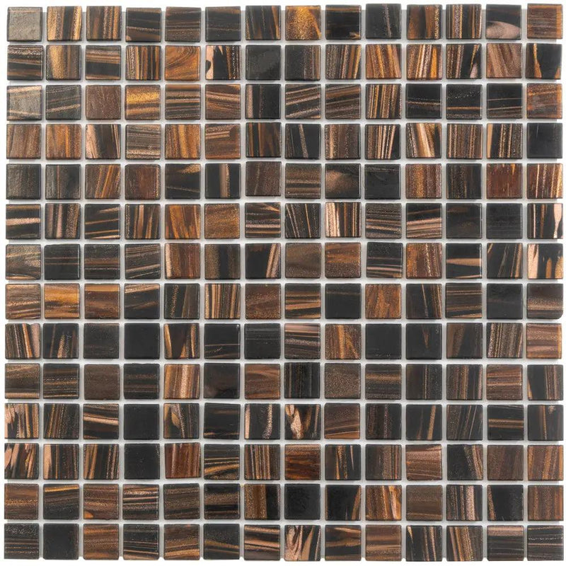 Dark Brown 12x12 Uniform Square Glossy Glass Mosaic Tile (20 pack, 20 sq ft/case) by Apollo Tile