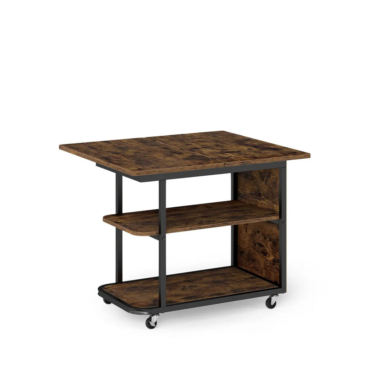 Mobile Side Table with Foldable Swivel Top and 2-Tier Shelf, photo 11 of 16