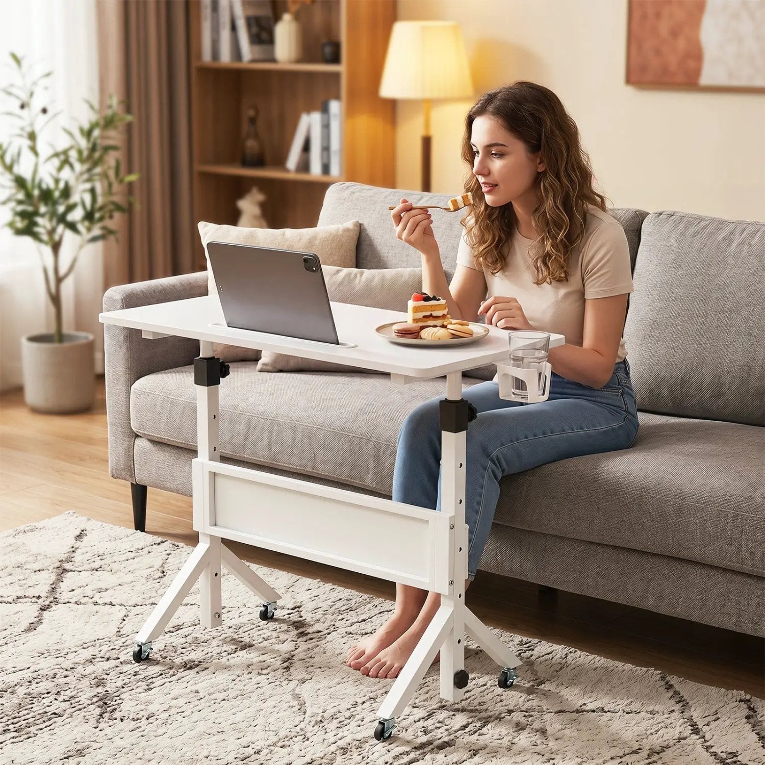 Mobile Standing Desk with Adjustable Height and Wheels by DirectDeals