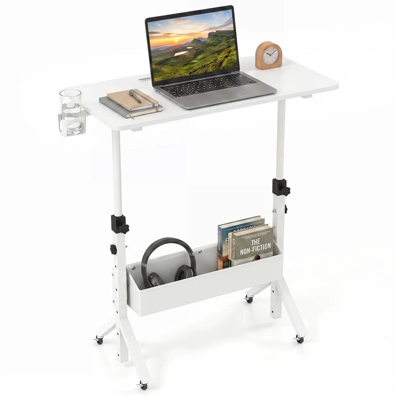 Mobile Standing Desk with Adjustable Height and Wheels by DirectDeals