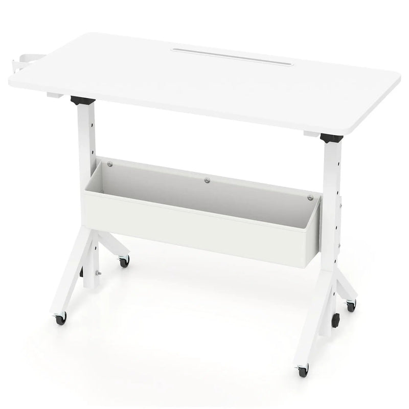 Mobile Standing Desk with Adjustable Height and Wheels by DirectDeals