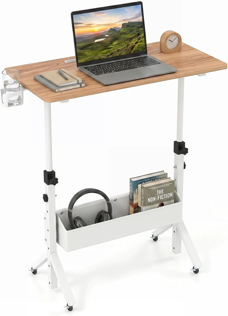 Mobile Standing Desk with Adjustable Height and Wheels by DirectDeals