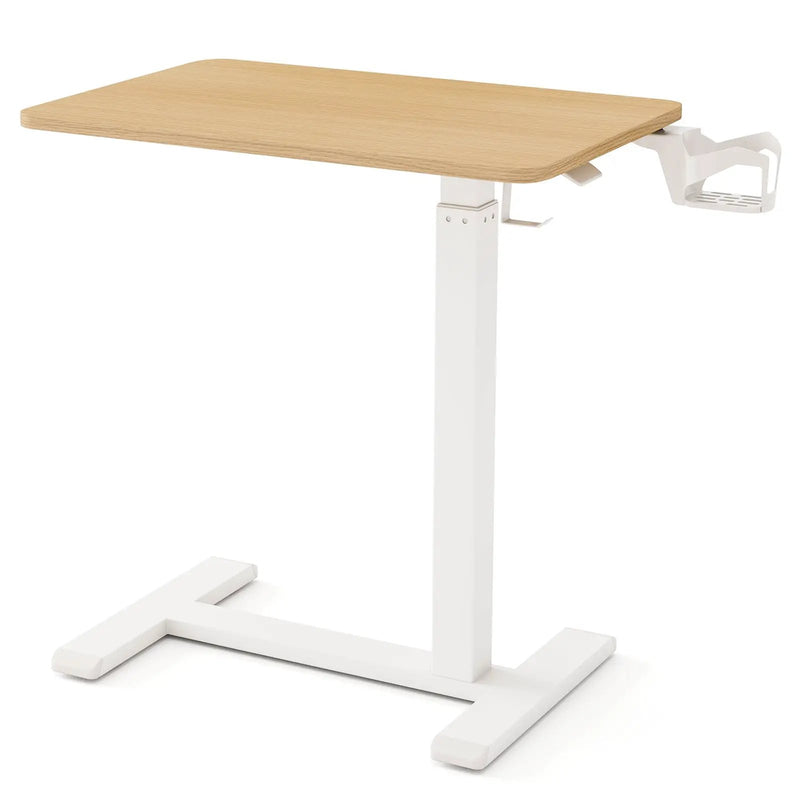 Mobile Standing Desk Height Adjustable Overbed Bedside Table with Cup Holder by DirectDeals