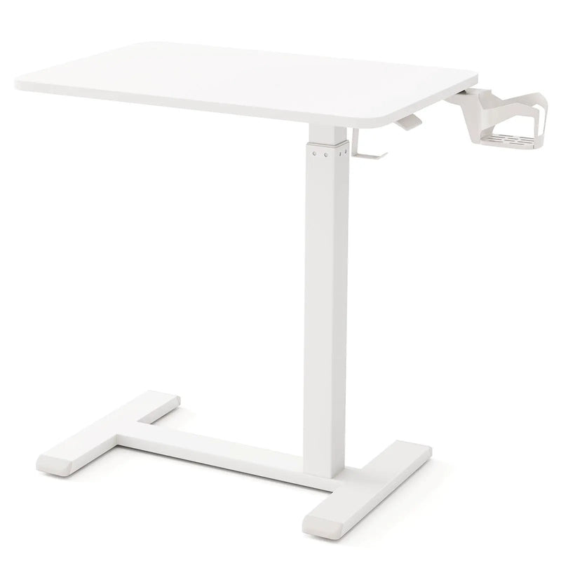 Mobile Standing Desk Height Adjustable Overbed Bedside Table with Cup Holder by DirectDeals