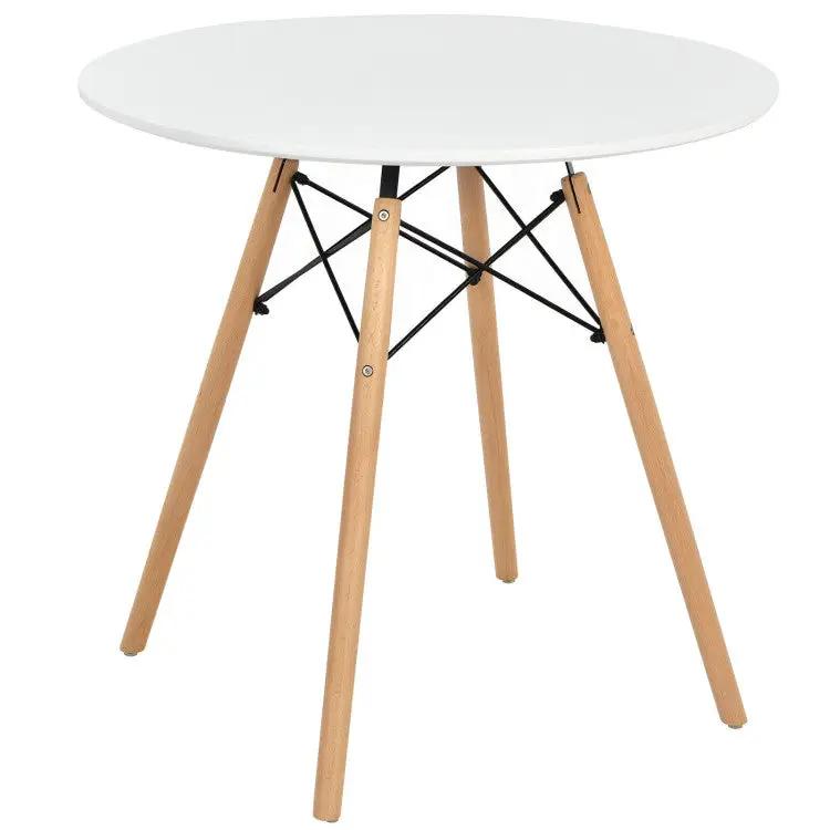 Modern 3-Piece Dining Set: Round Table with Set of 2 Hollow Plastic Chairs by DirectDeals