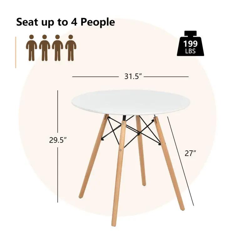 Modern 3-Piece Dining Set: Round Table with Set of 2 Hollow Plastic Chairs by DirectDeals