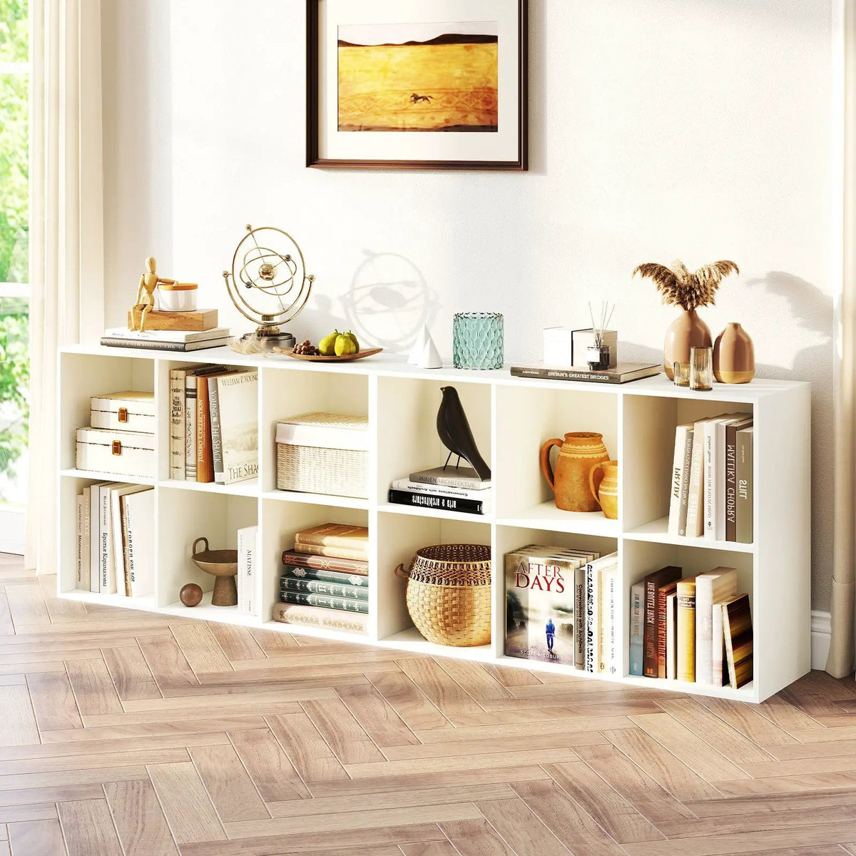 Modern 6-Cube Bookcase with Anti-tipping Kits for Bedroom Living Room-White, photo 2 of 10