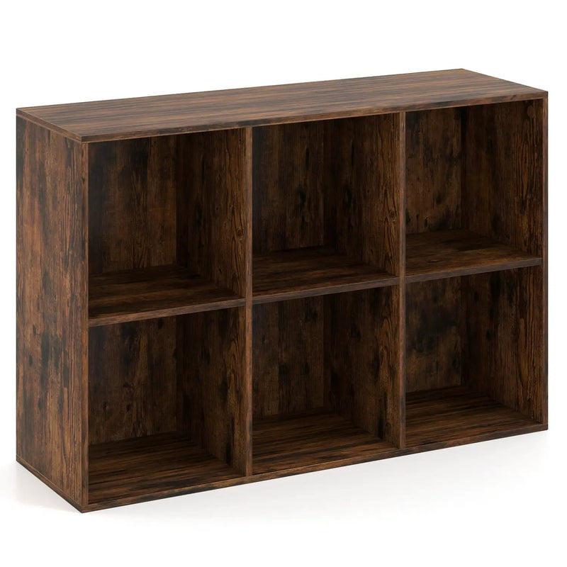 6-Cube Bookcase with Anti-Tipping Kit - Rustic Brown by DirectDeals