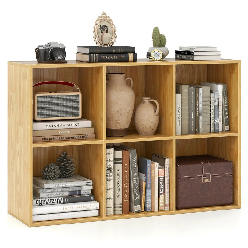 6-Cube Bookcase with Anti-Tipping Kit - Burlywood by DirectDeals