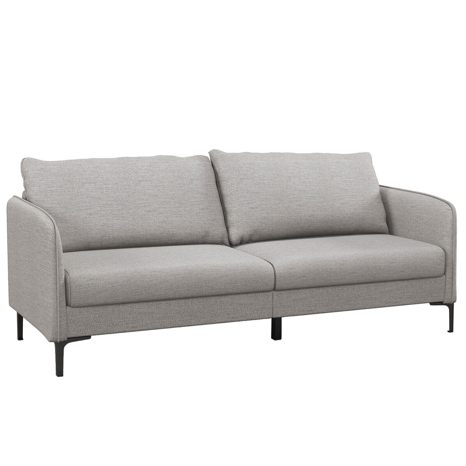 Modern 76 Inch Loveseat Sofa Couch for Apartment Dorm with Metal Legs-Gray by DirectDeals