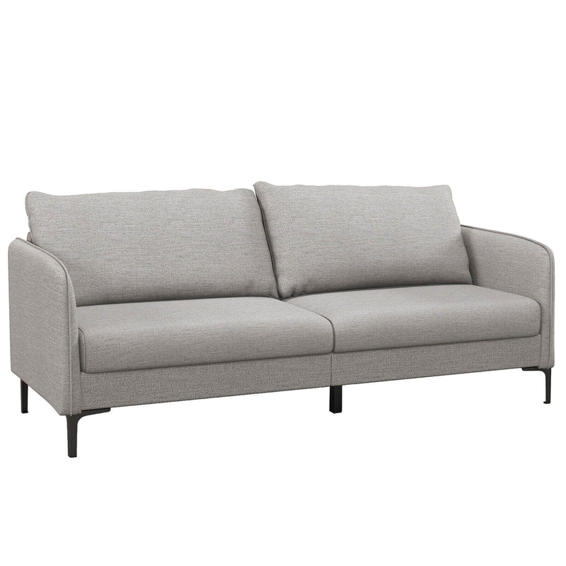 Modern 76 Inch Loveseat Sofa Couch for Apartment Dorm with Metal Legs-Gray by DirectDeals