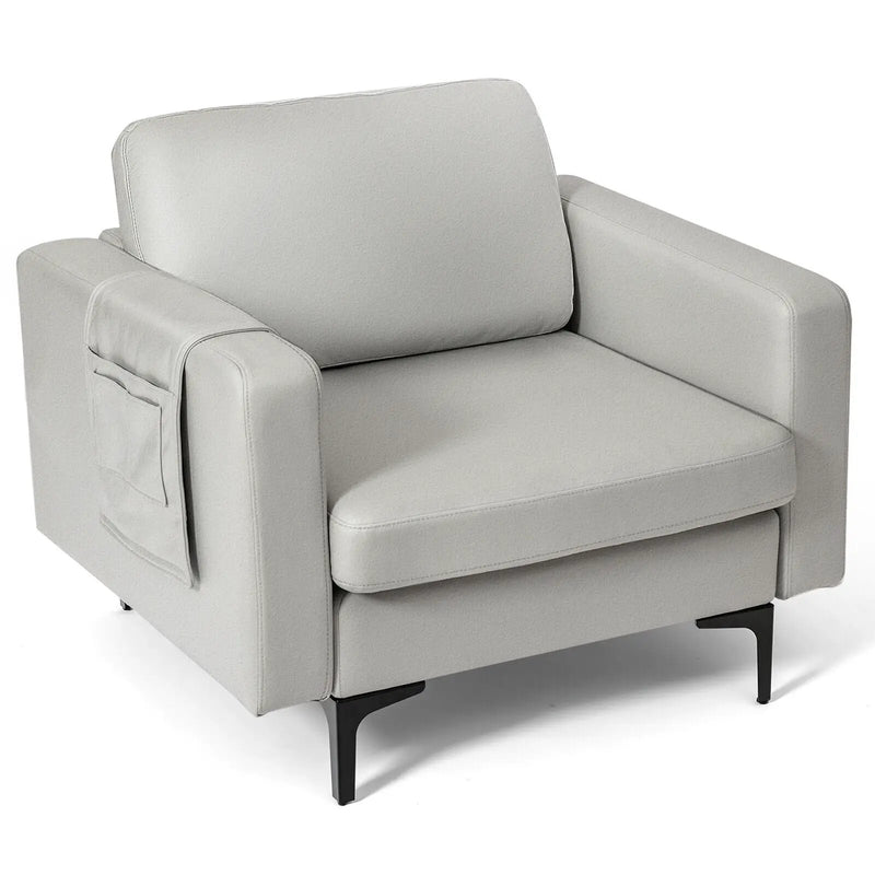 Modern Accent Armchair with Side Storage Pocket by DirectDeals