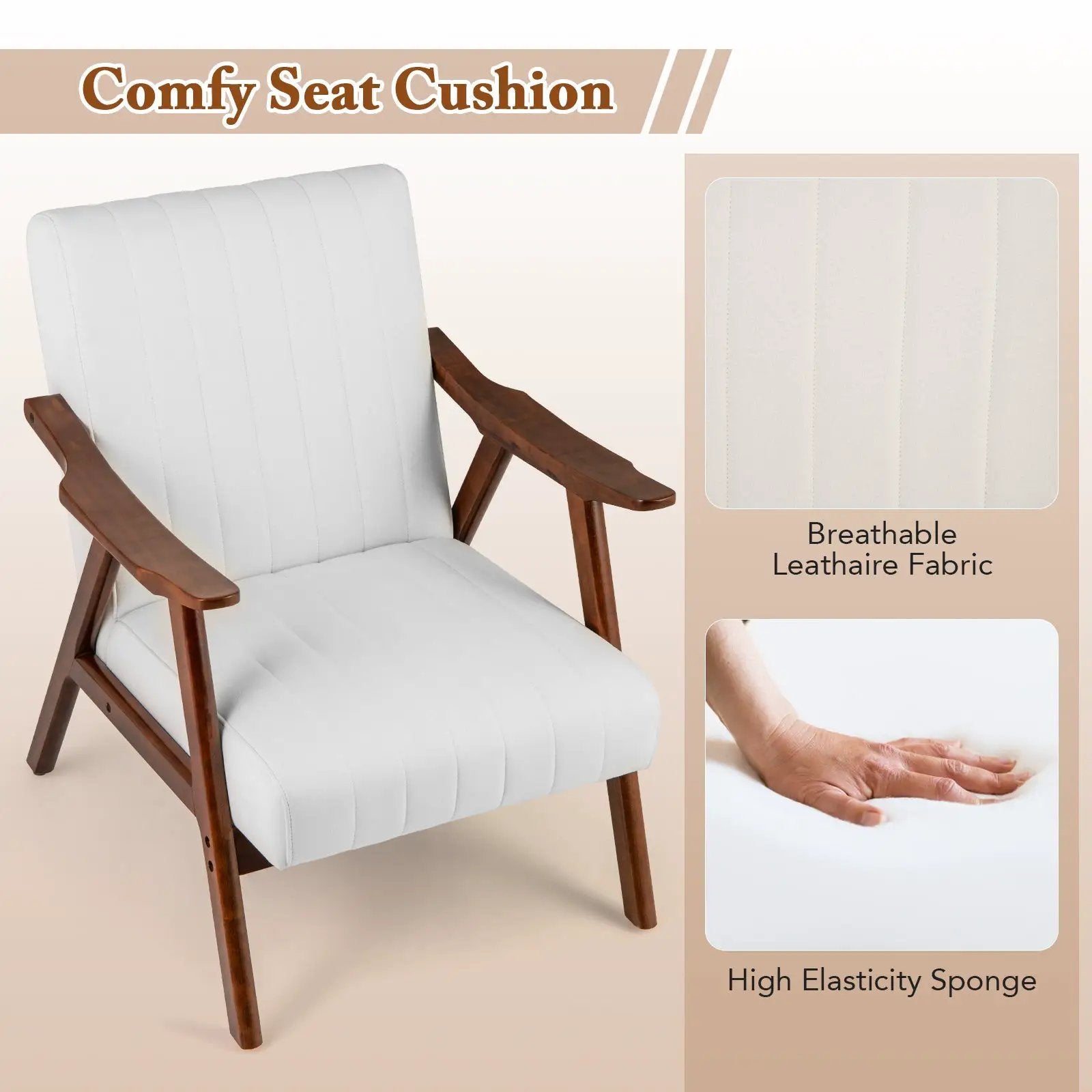 Modern Accent Chair Leisure Armchair with Felt Pads by DirectDeals