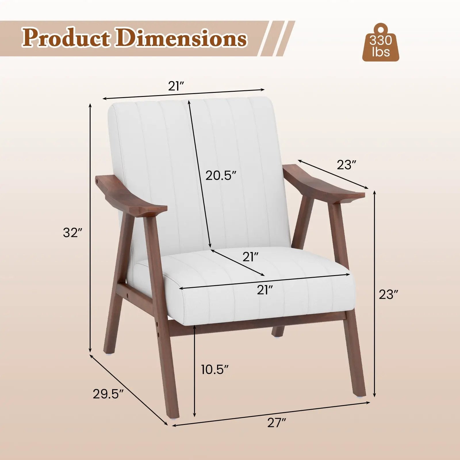 Modern Accent Chair Leisure Armchair with Felt Pads by DirectDeals