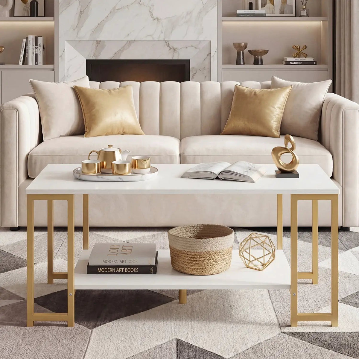 Modern Accent Table with Open Storage Shelf for Apartment and Lounge, photo 12 of 16