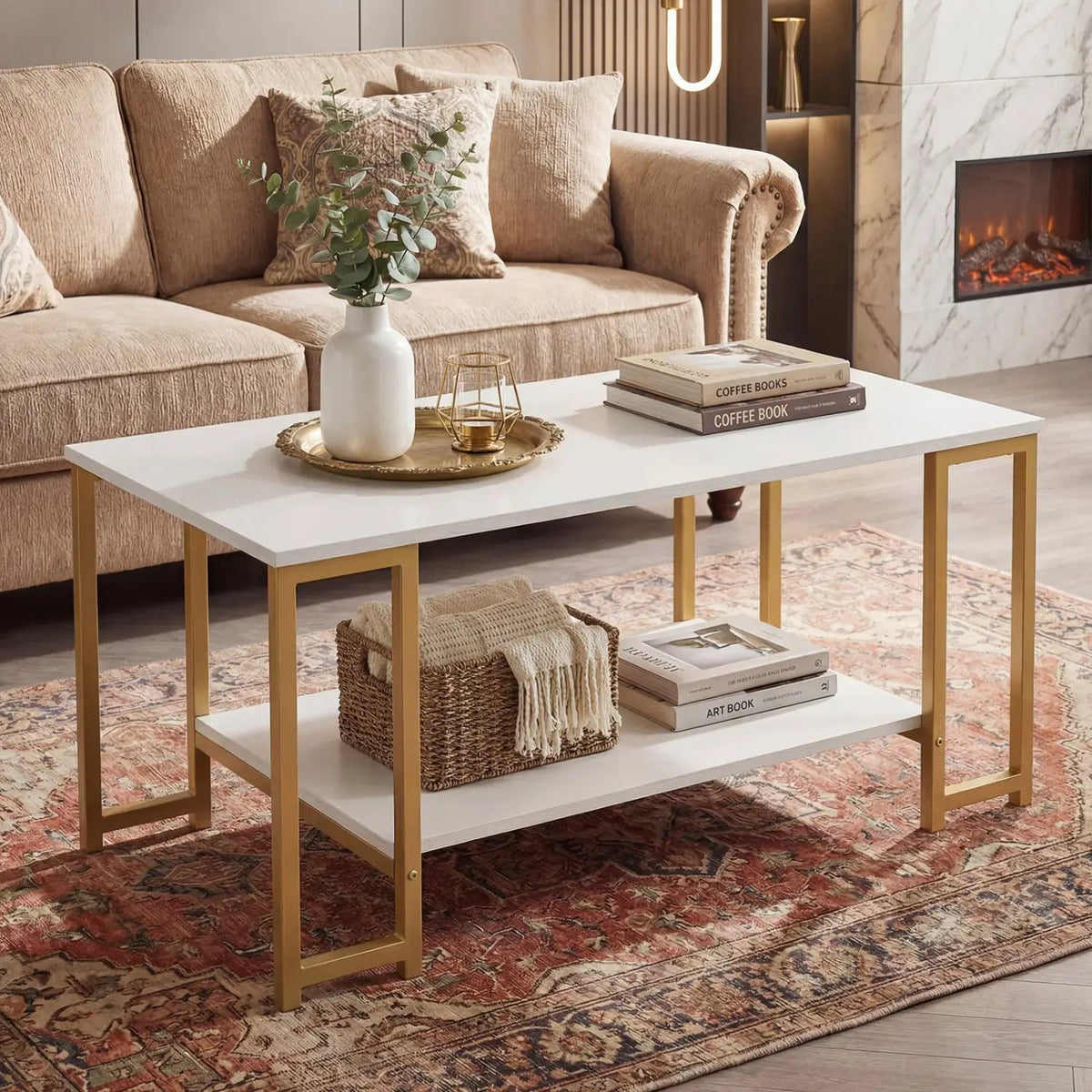 Modern Accent Table with Open Storage Shelf for Apartment and Lounge, photo 13 of 16