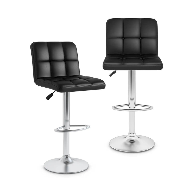 Modern Bat Stools Set of 2 with Back and Heavy-duty Metal Base and Footrest by DirectDeals