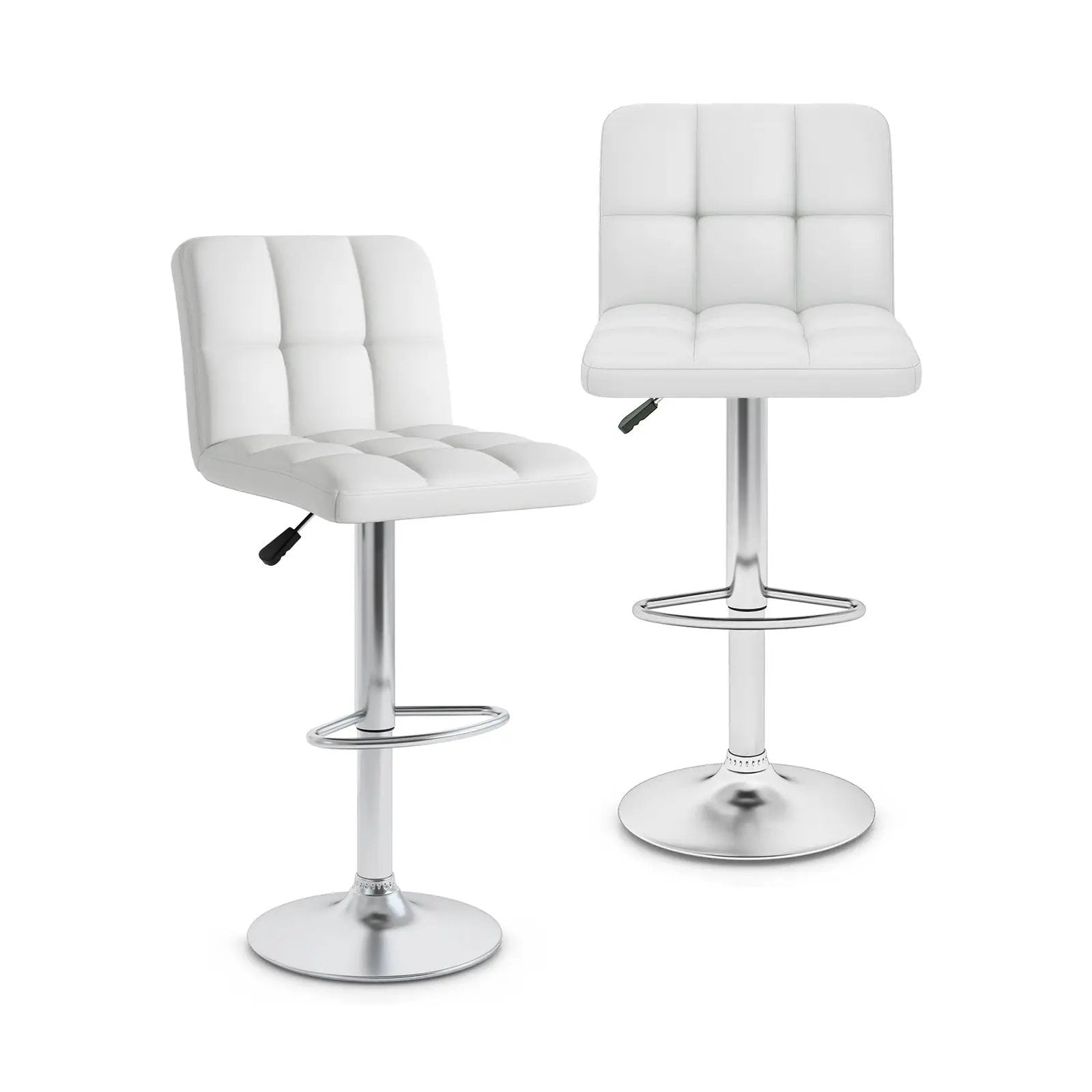 Modern Bat Stools Set of 2 with Back and Heavy-duty Metal Base and Footrest by DirectDeals