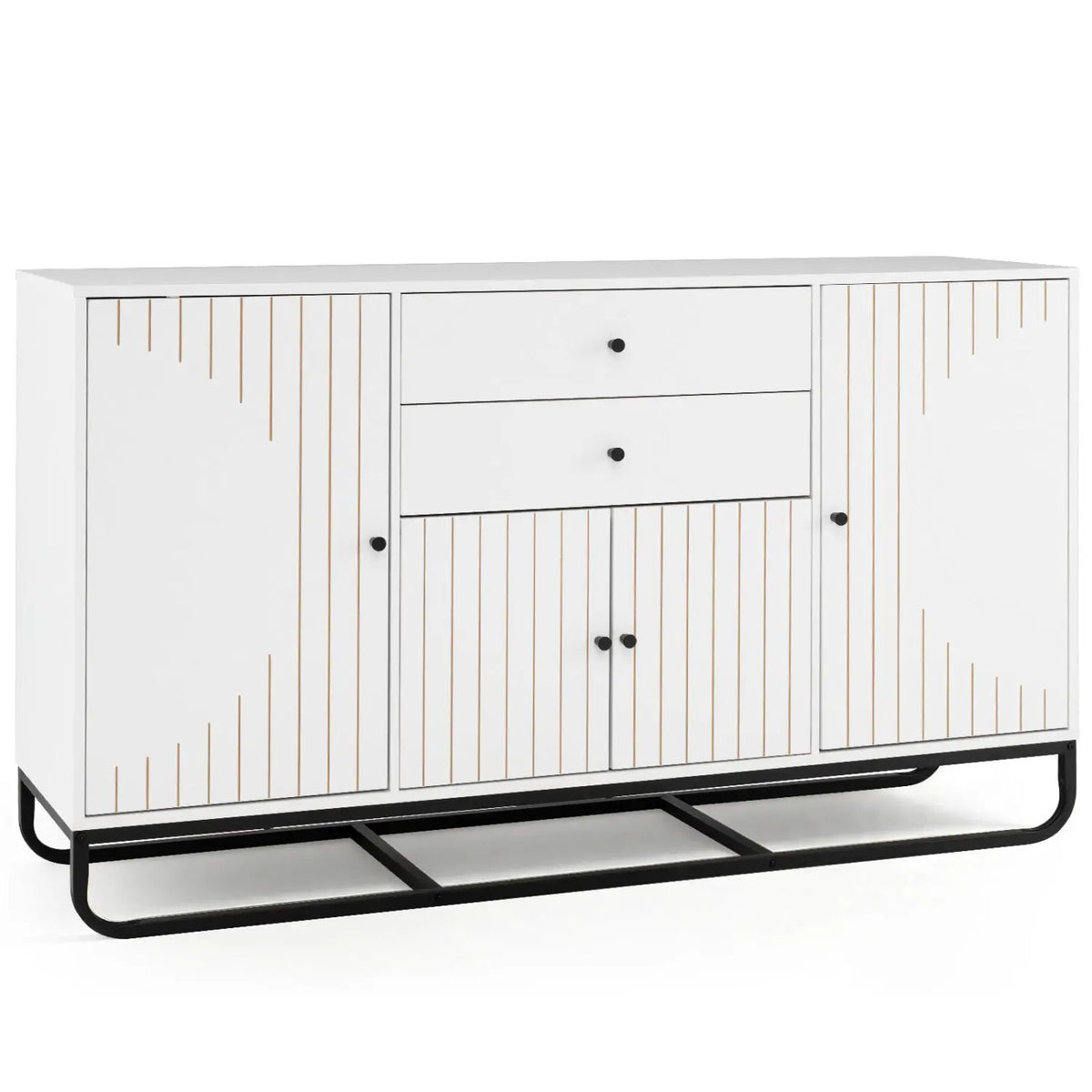 Modern Buffet Sideboard Cabinet with 2 Drawers & Adjustable Shelves by DirectDeals