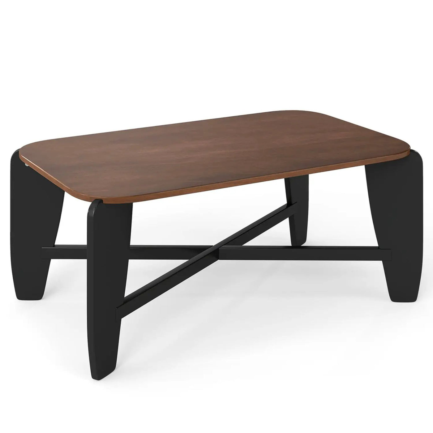 Rectangular Coffee Table with Rubber Wood Cross-Leg Base by DirectDeals