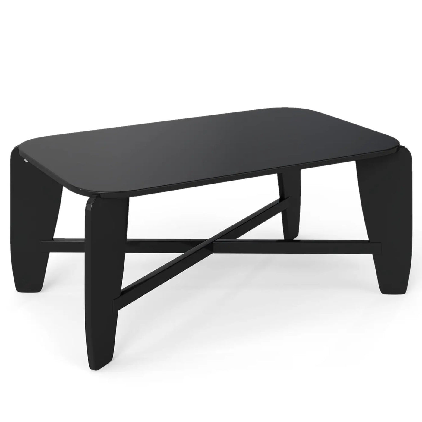Rectangular Coffee Table with Rubber Wood Cross-Leg Base by DirectDeals