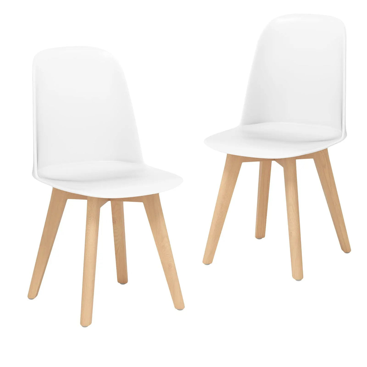 Modern Dining Chair Set of 2 with Solid Beech Wood Legs and Tilt Backrest by DirectDeals