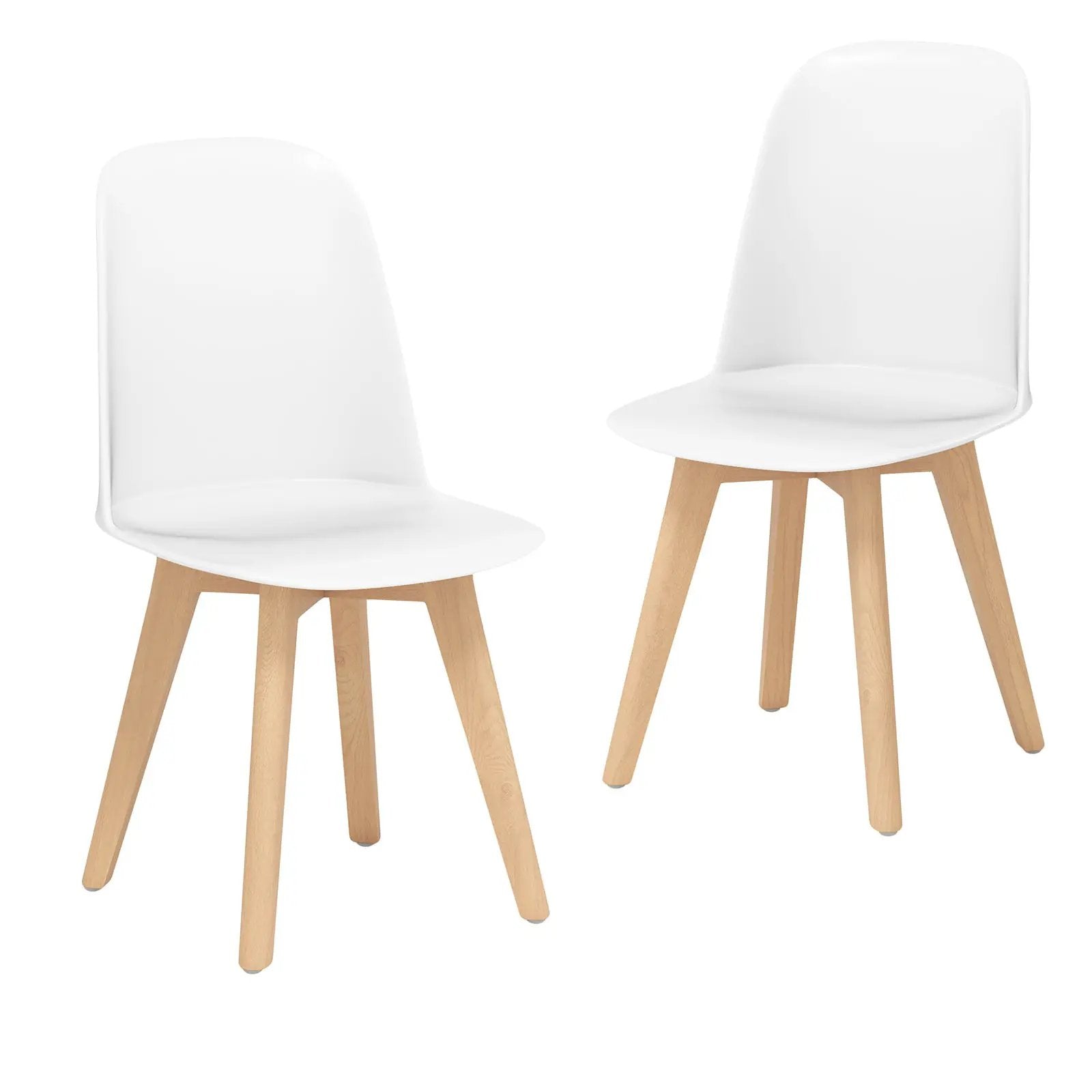 Modern Dining Chair Set of 2 with Solid Beech Wood Legs and Tilt Backrest by DirectDeals
