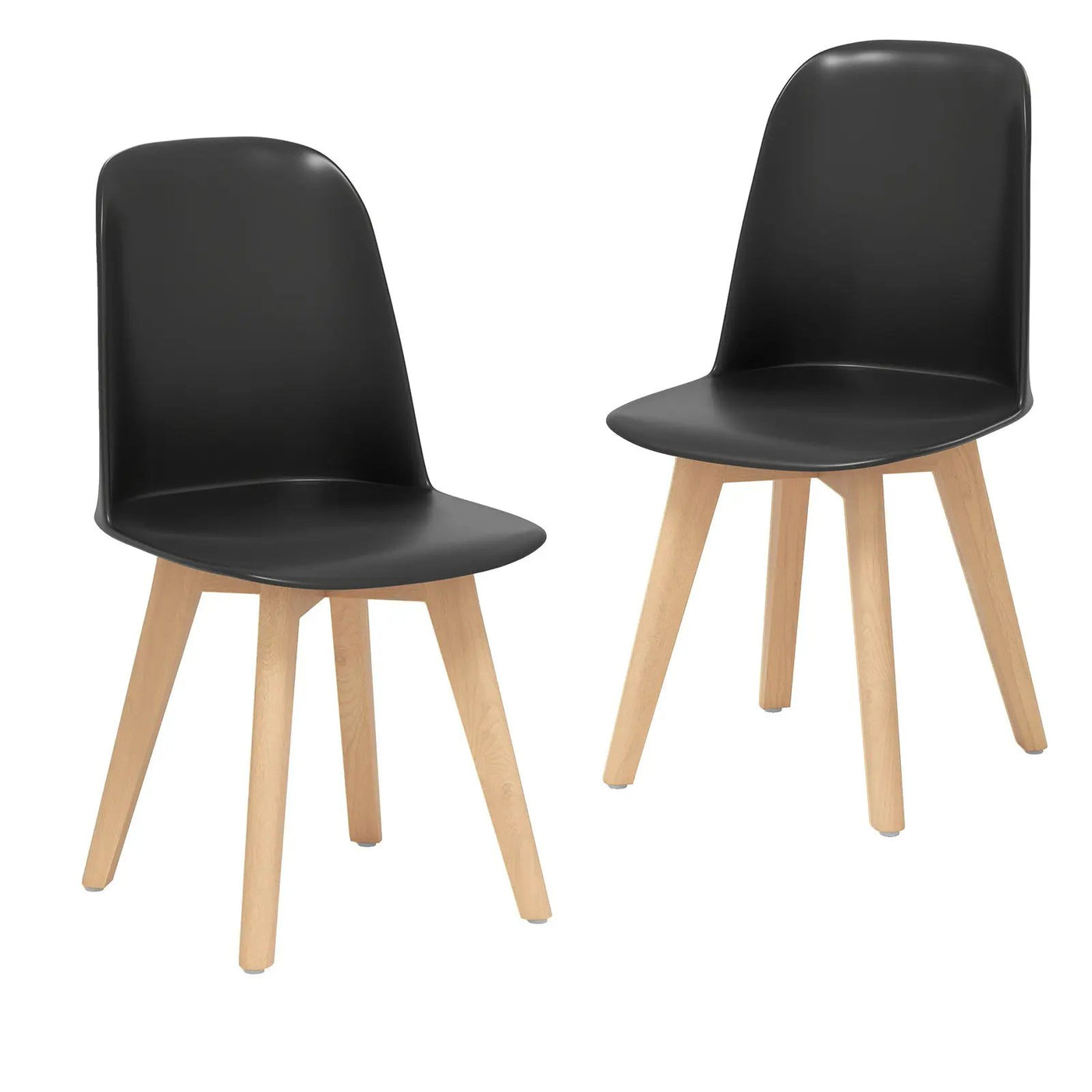 Modern Dining Chair Set of 2 with Solid Beech Wood Legs and Tilt Backrest by DirectDeals